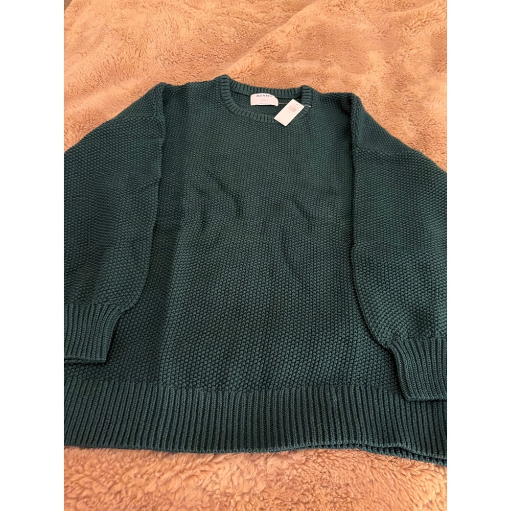 Old Navy Womens Emerald Green Textured Tunic Sweater 100% Cotton L NEW